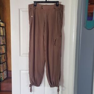 Vintage Express Cargo Jogger Pants Brown Size 8 90's Retro Casual Travel
